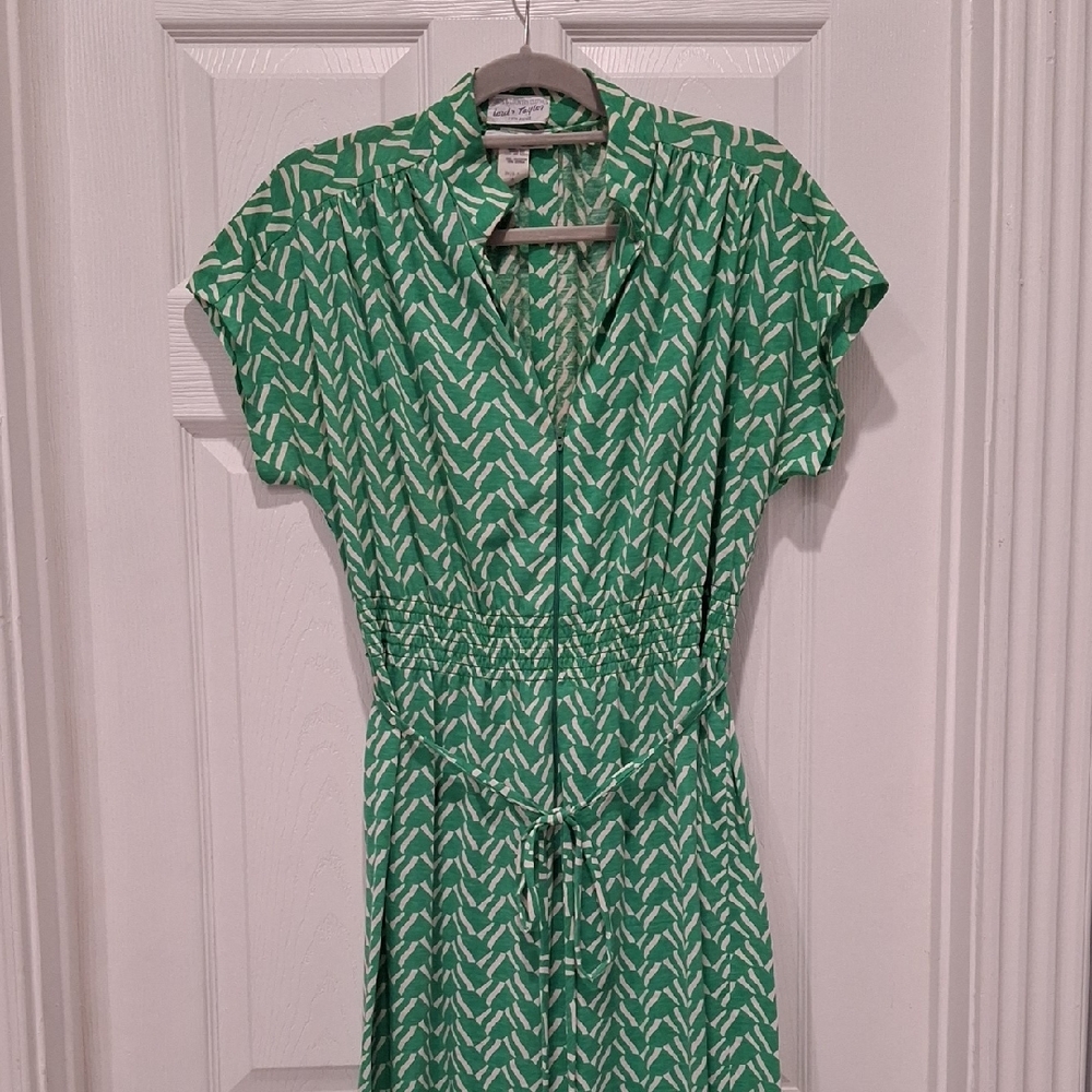 Vintage Green Patterned Jumpsuit
